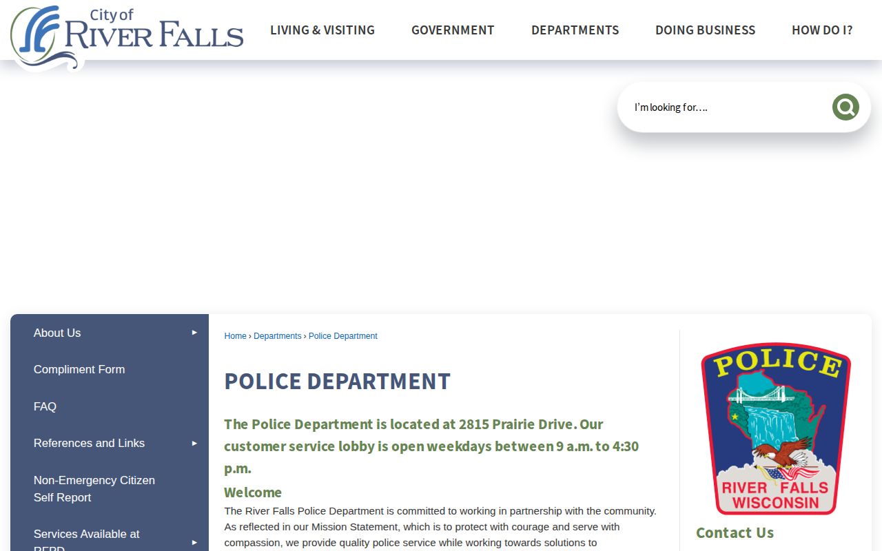 Pierce County River Falls Police Department arrest-record information